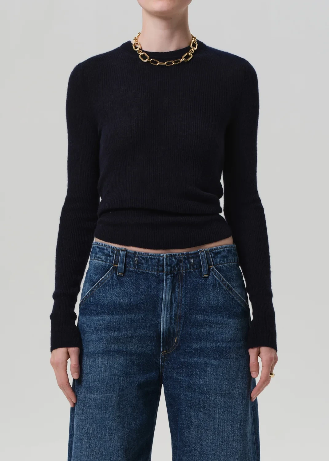 Alessia Crewneck Sweater in Navy