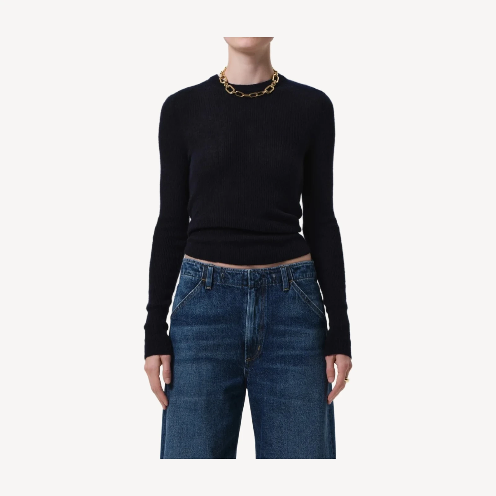 Alessia Crewneck Sweater in Navy