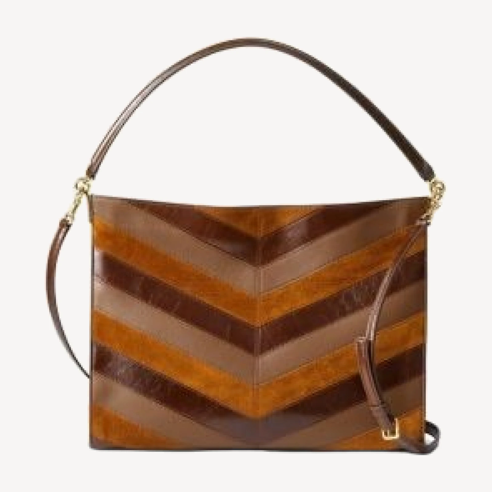 Veronica Beard Chevron Leather & Suede Shoulder Bag
