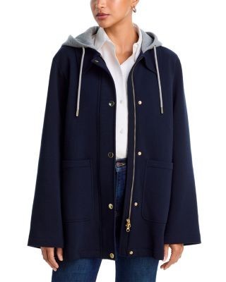 Veronica Beard Finn Hooded Cotton Blend Jacket
