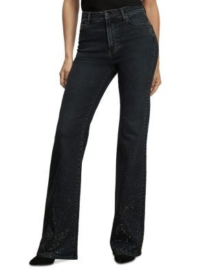 Veronica Beard Crosbie High Rise Flare Leg Jeans in Dark Midnight