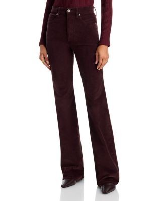 Veronica Beard Crosbie Corduroy High Rise Wide Leg Jeans in Espresso