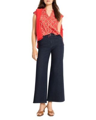 Nic+Zoe Squiggle Check Cap Sleeve Top