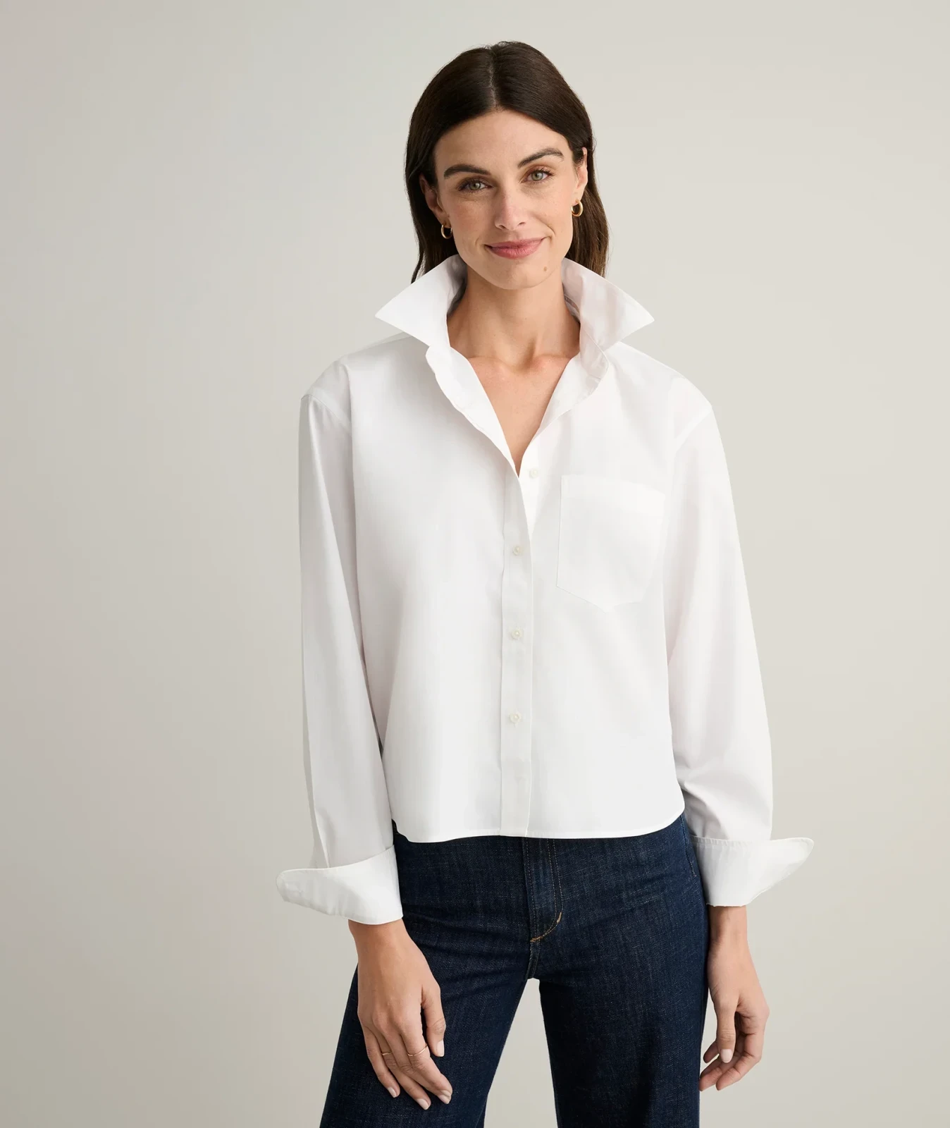 Wrinkle-Free Stretch Cotton Untucked Crosby Shirt