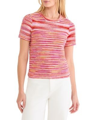 Nic+Zoe Spacedye Tuck Stitch Sweater Tee