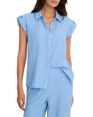 Nic+Zoe Striped Gauze Resort Shirt