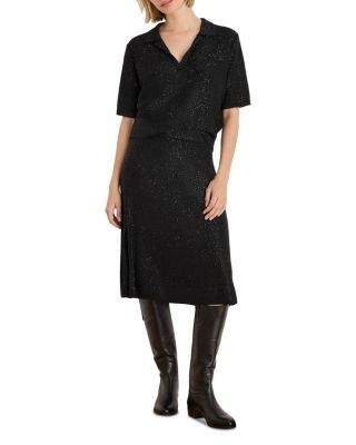 Nic+Zoe Anytime Sequin Polo Short Sleeve Sweater