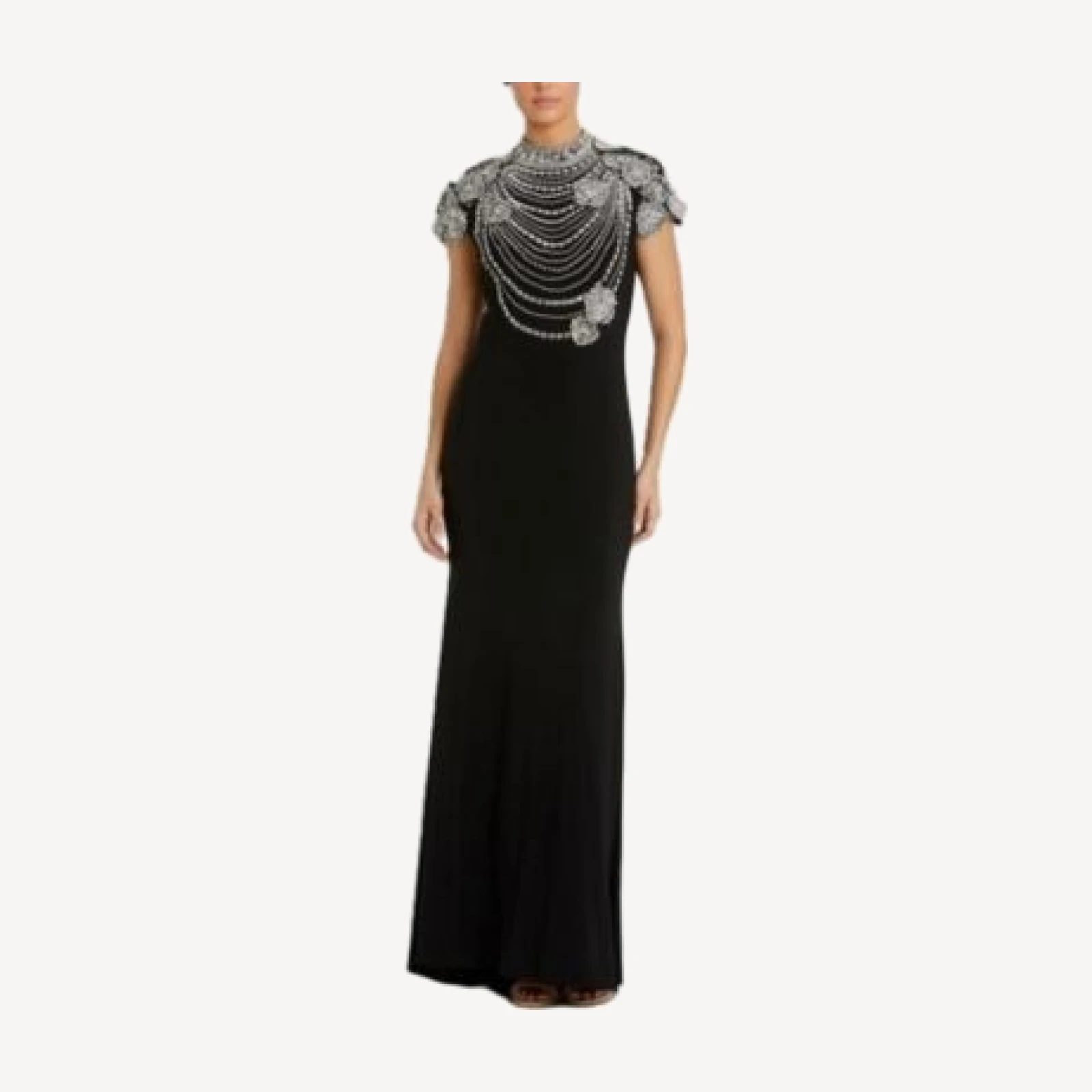 Mac Duggal High Neck Embellished Column Gown