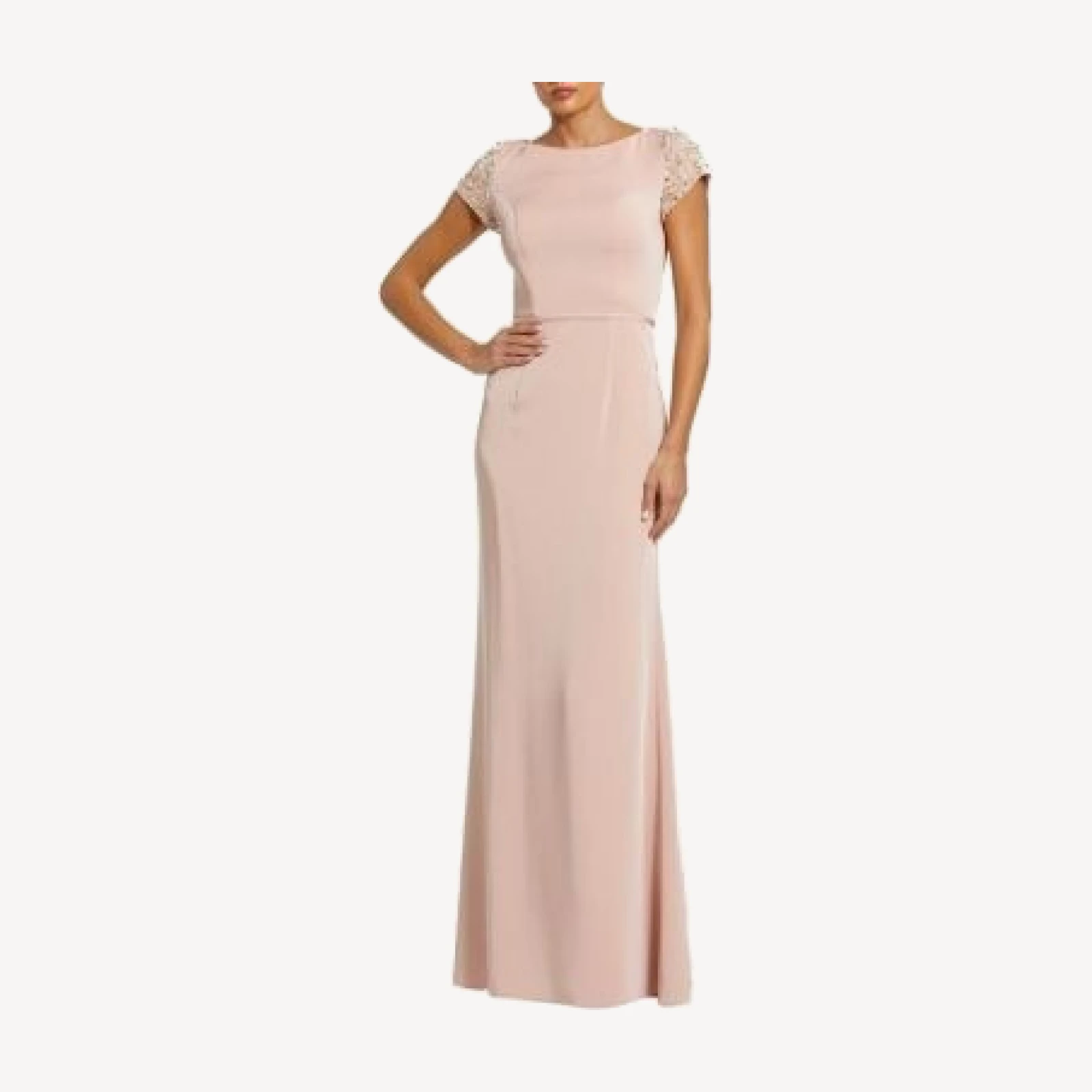 Mac Duggal Embellished Sleeve Long Dress