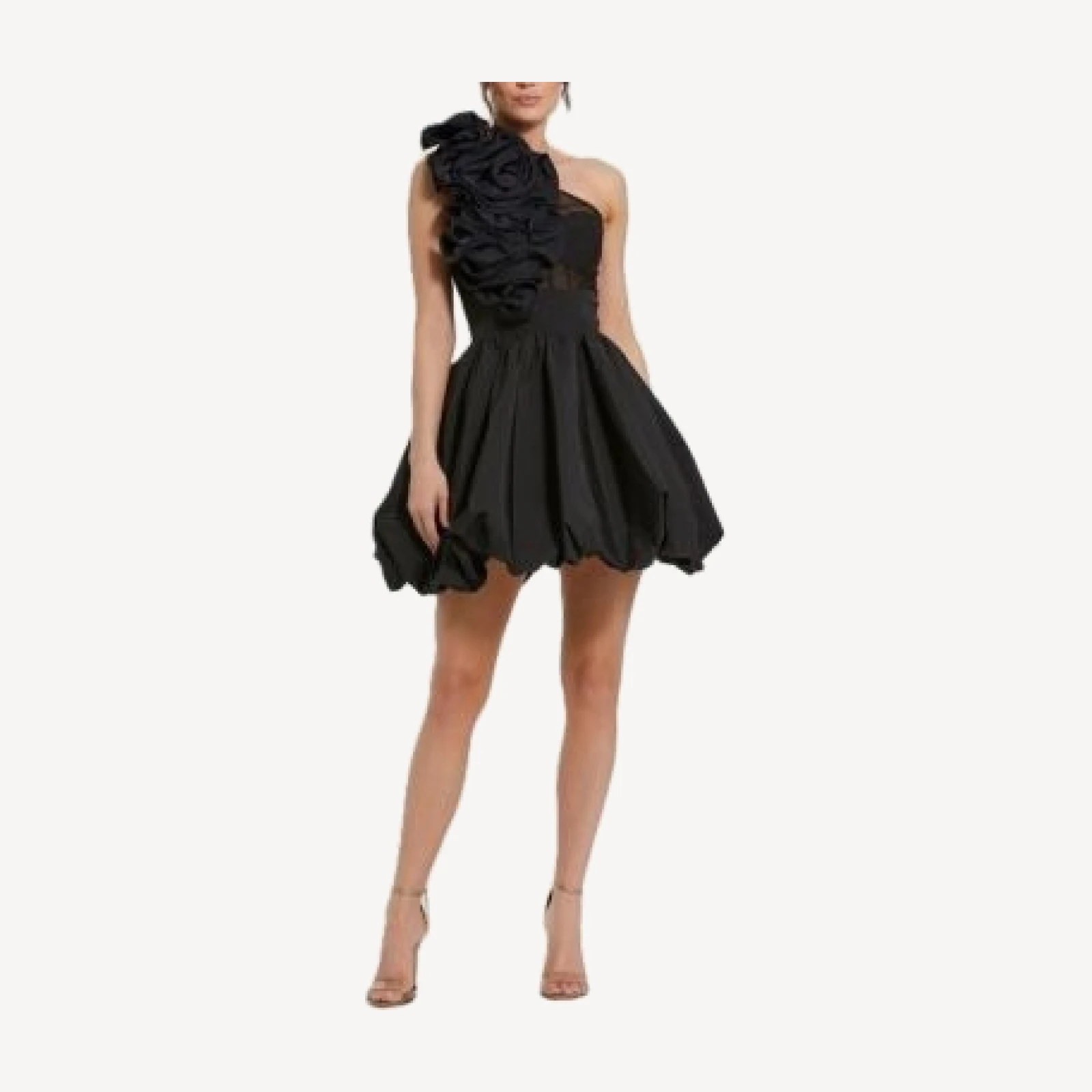 Mac Duggal Taffeta One Shoulder Ruffle Bubble Mini Dress