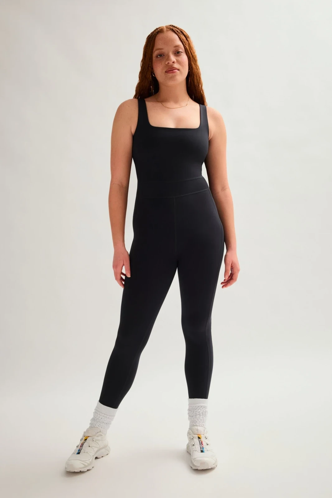 Black Luxe Paneled Unitard