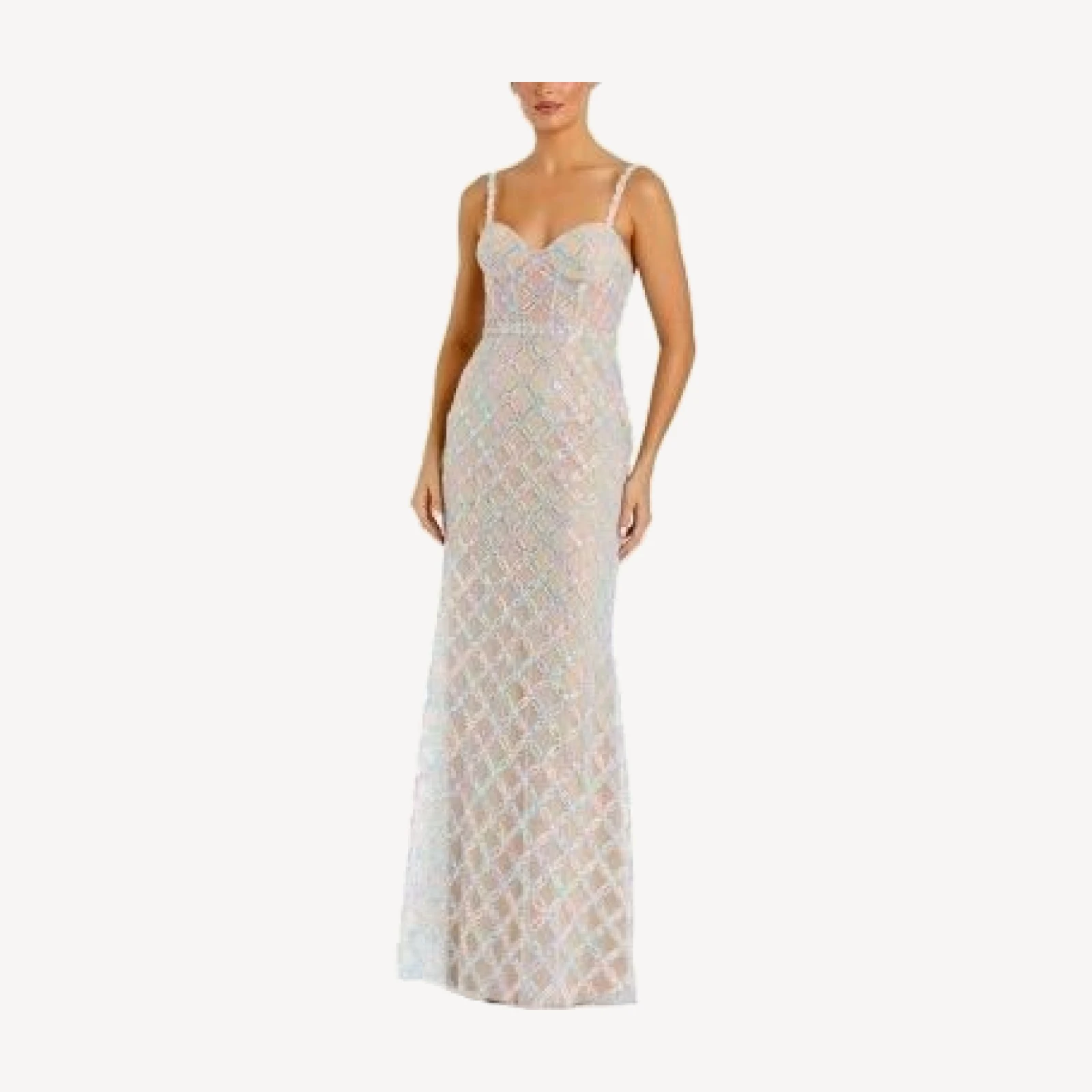 Mac Duggal Pearl Embellished Sleeveless Bustier Gown