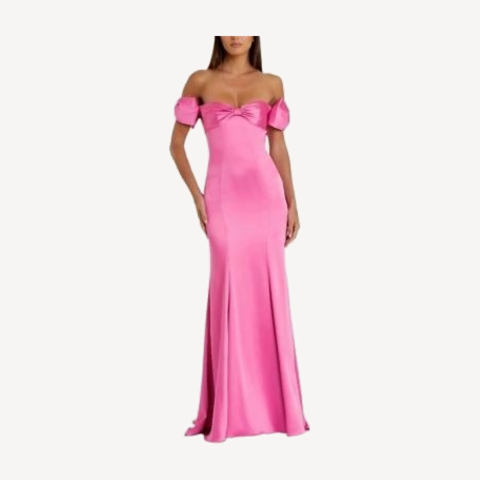 Mac Duggal Satin Off-The-Shoulder Mermaid Gown with Bow