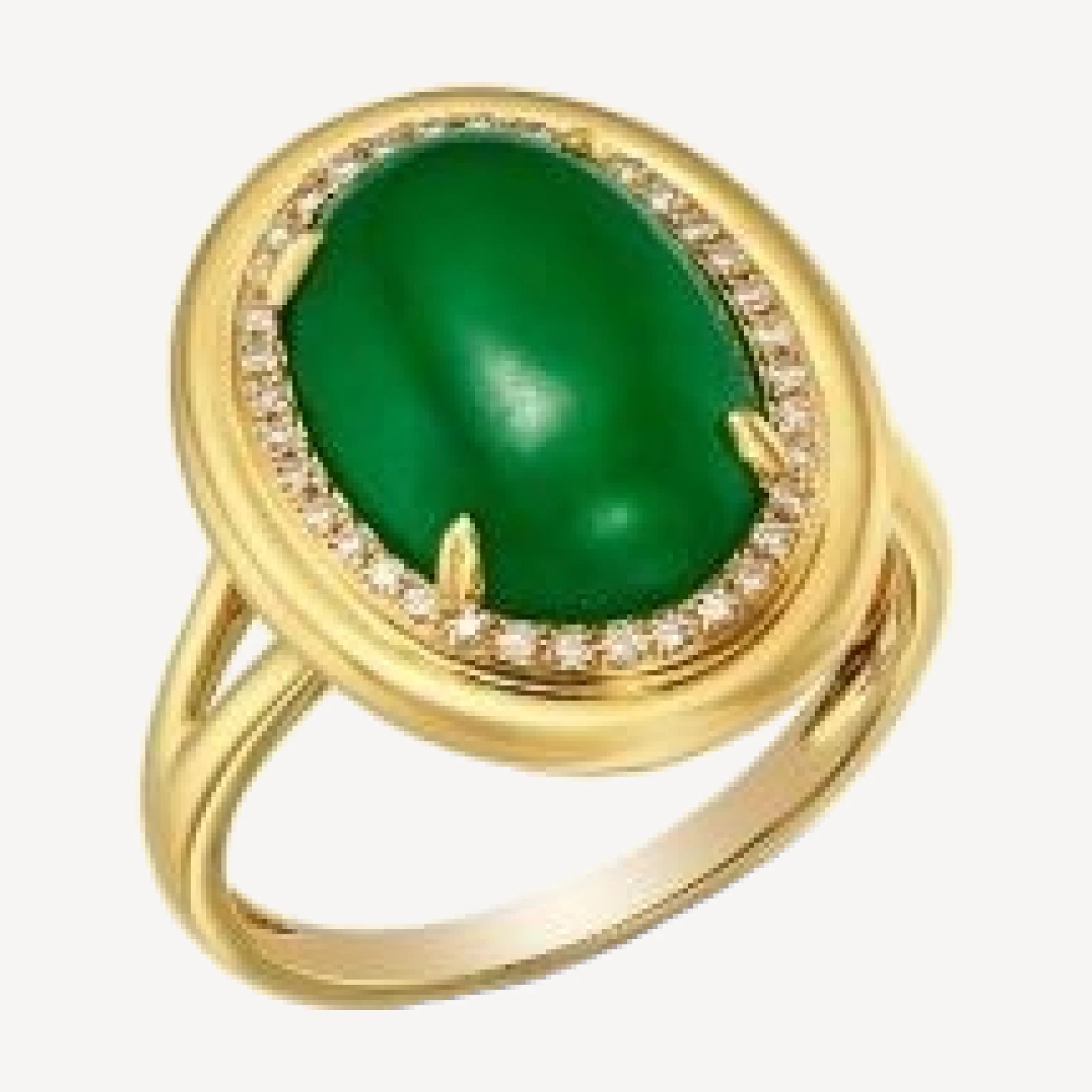 Bloomingdale's Fine Collection Dyed Jade & Diamond Halo Ring in 14K Yellow Gold