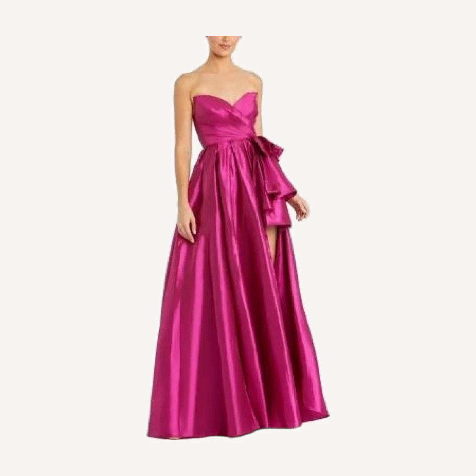 Mac Duggal Strapless Taffeta Gown with Ruffle Detail