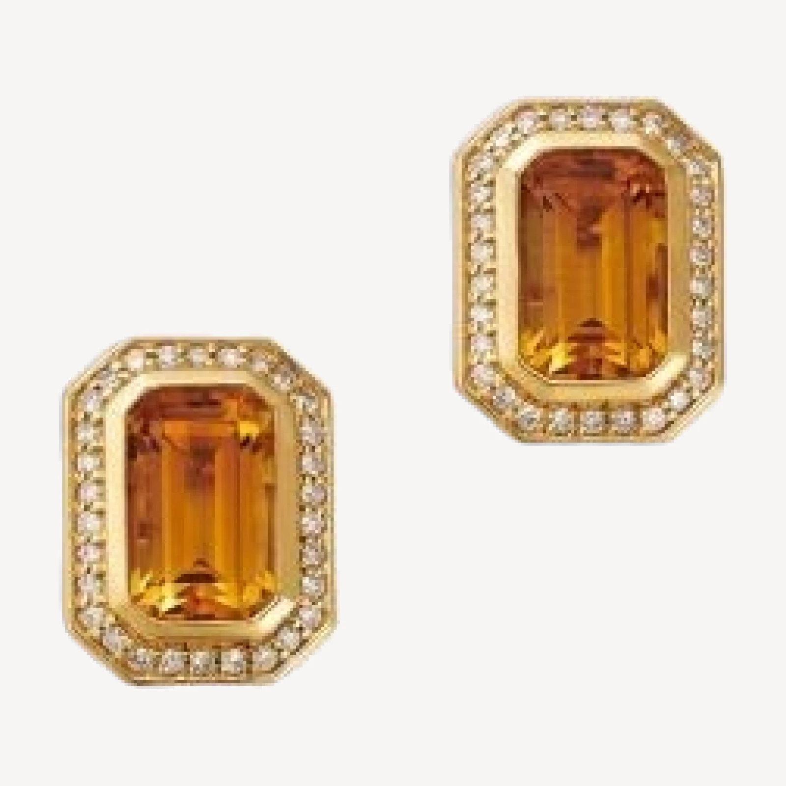 Bloomingdale's Fine Collection Citrine & Diamond Halo Stud Earrings in 14K Yellow Gold