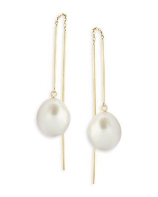 Bloomingdale's Fine Collection Cultured Pearl Threader Earrings in 14K Yellow Gold