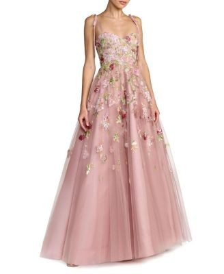 Mac Duggal Floral Embellished Tulle Ball Gown