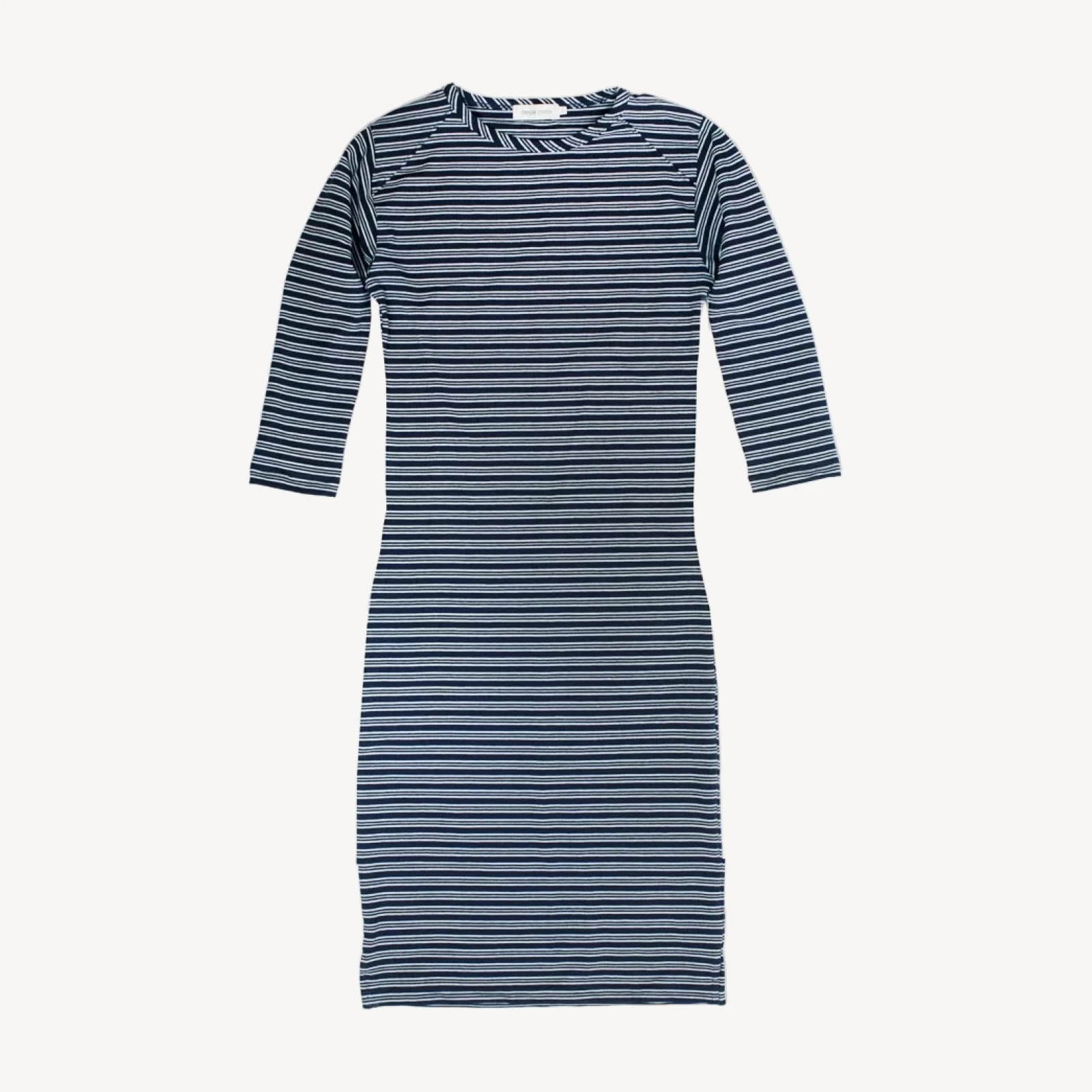 The Eva Dress in Indigo Stripe