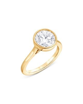 Bloomingdale's Fine Collection Certified Lab Grown Diamond Bezel Engagement Ring in 18K Yellow Gold, 2.0 tcw