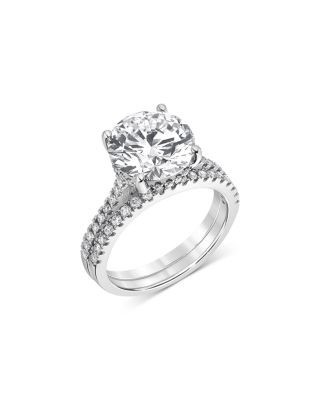 Bloomingdale's Fine Collection Certified Lab Grown Diamond Bridal Set in 18K White Gold, 4.50 tcw