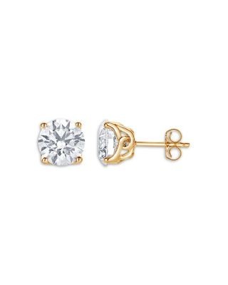 Bloomingdale's Fine Collection Certified Lab Grown Diamond Tulip Setting Stud Earrings in 18K Yellow Gold, 3.0 tcw