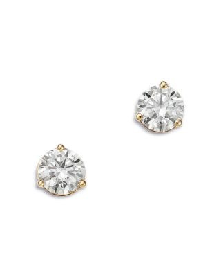 Bloomingdale's Fine Collection Certified Lab Grown Diamond Stud Earrings in 18K Yellow Gold, 2.0 tcw