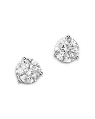 Bloomingdale's Fine Collection Certified Lab Grown Diamond Stud Earrings in 18K White Gold, 3.0 tcw