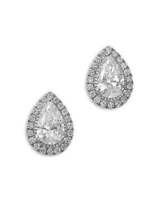 Bloomingdale's Fine Collection Luxe Collection Certified Lab Grown Diamond Pear Stud Earrings in 14K White Gold, 1.23 tcw