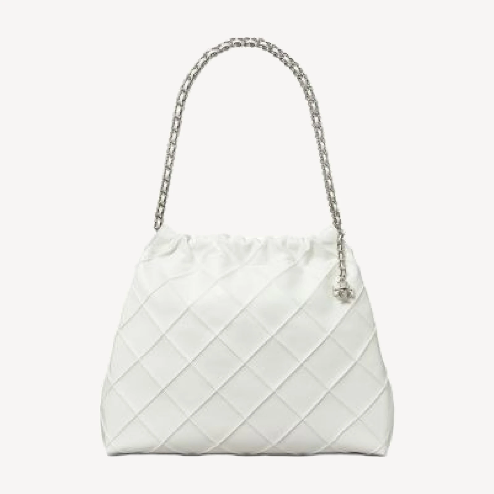 Tory Burch Fleming Crinkled Leather Quilted Hobo