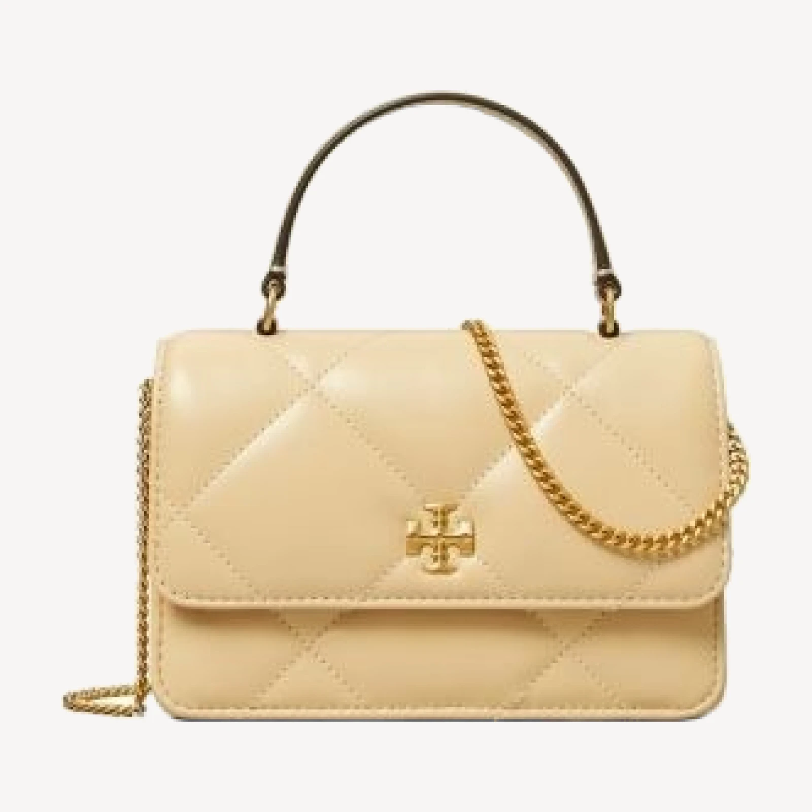 Tory Burch Mini Kira Diamond Quilt Top Handle Chain Wallet