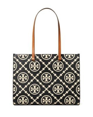 Tory Burch T Monogram Contrast Leather Tote