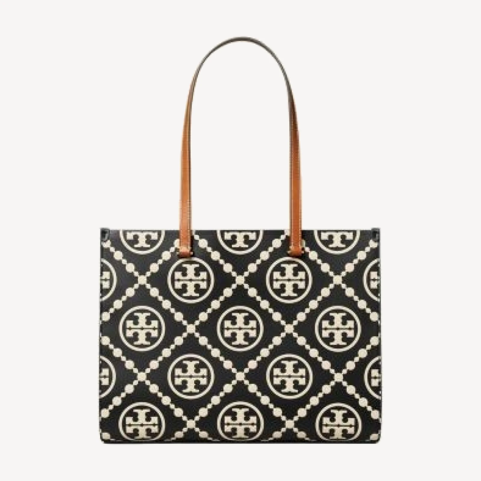 Tory Burch T Monogram Contrast Leather Tote
