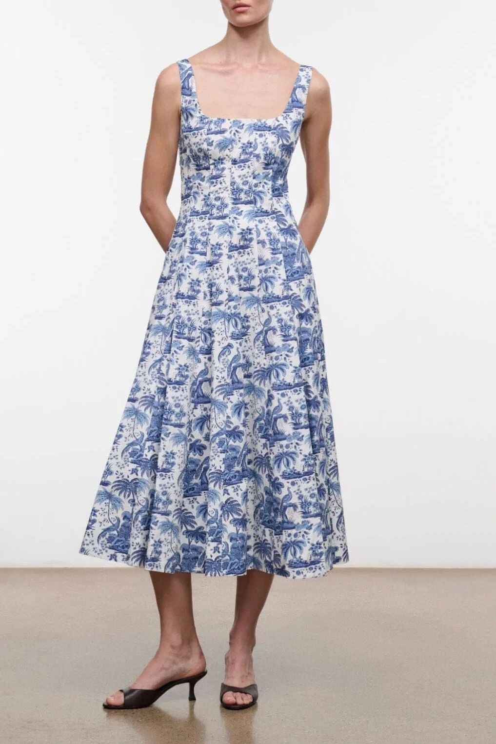 Wells Dress | Blue Toile