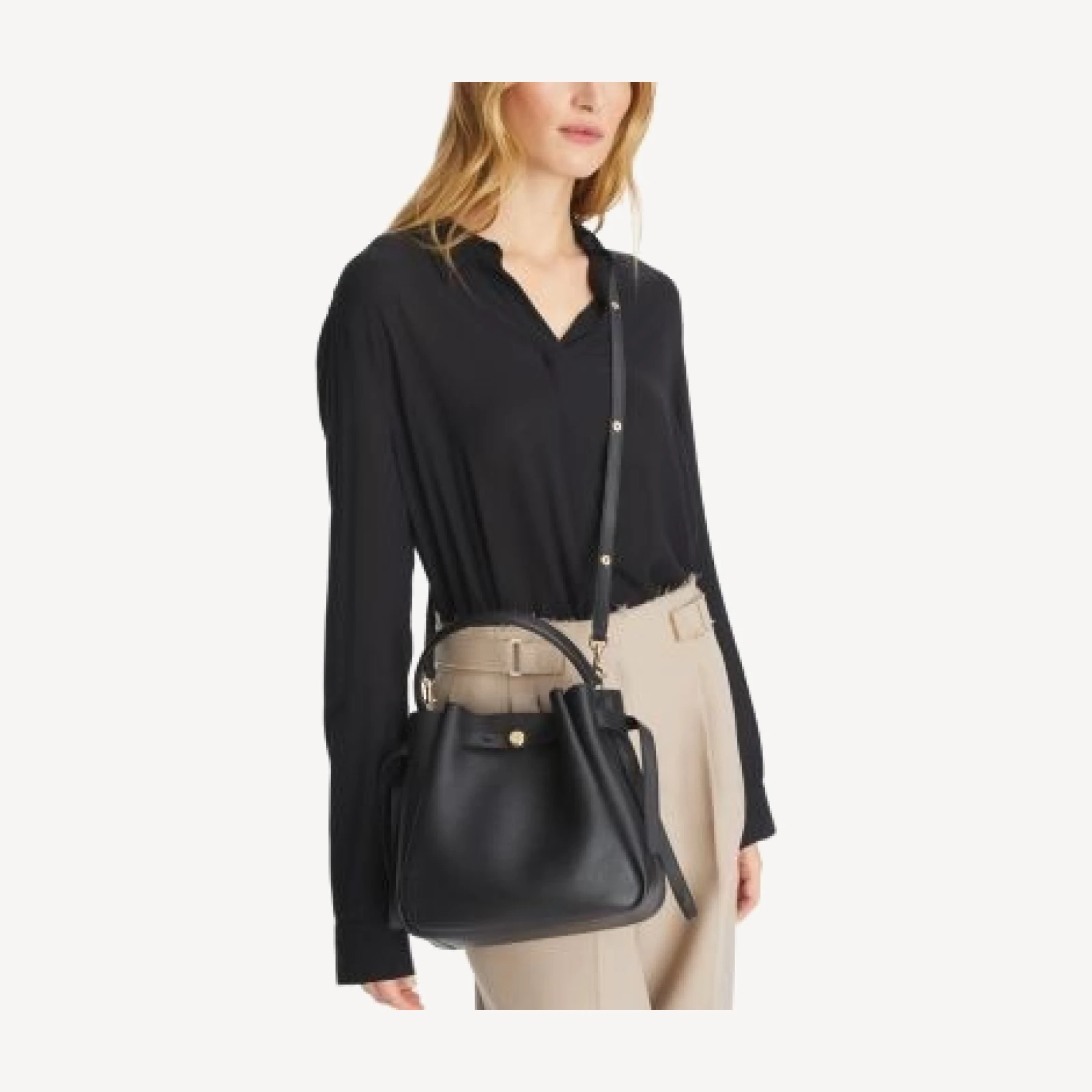 Tory Burch Romy Leather Bucket Bag