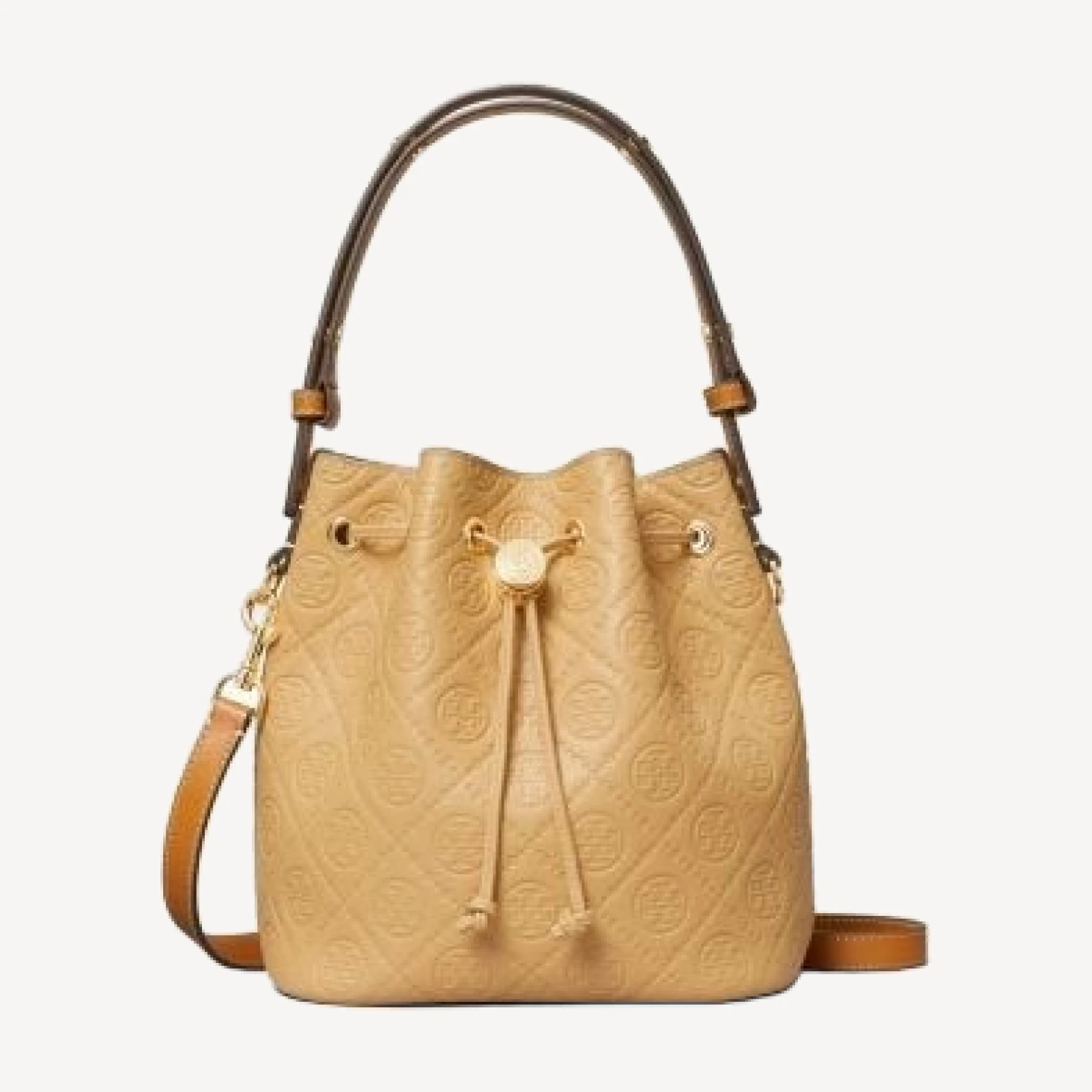 Tory Burch T Monogram Leather Bucket Bag