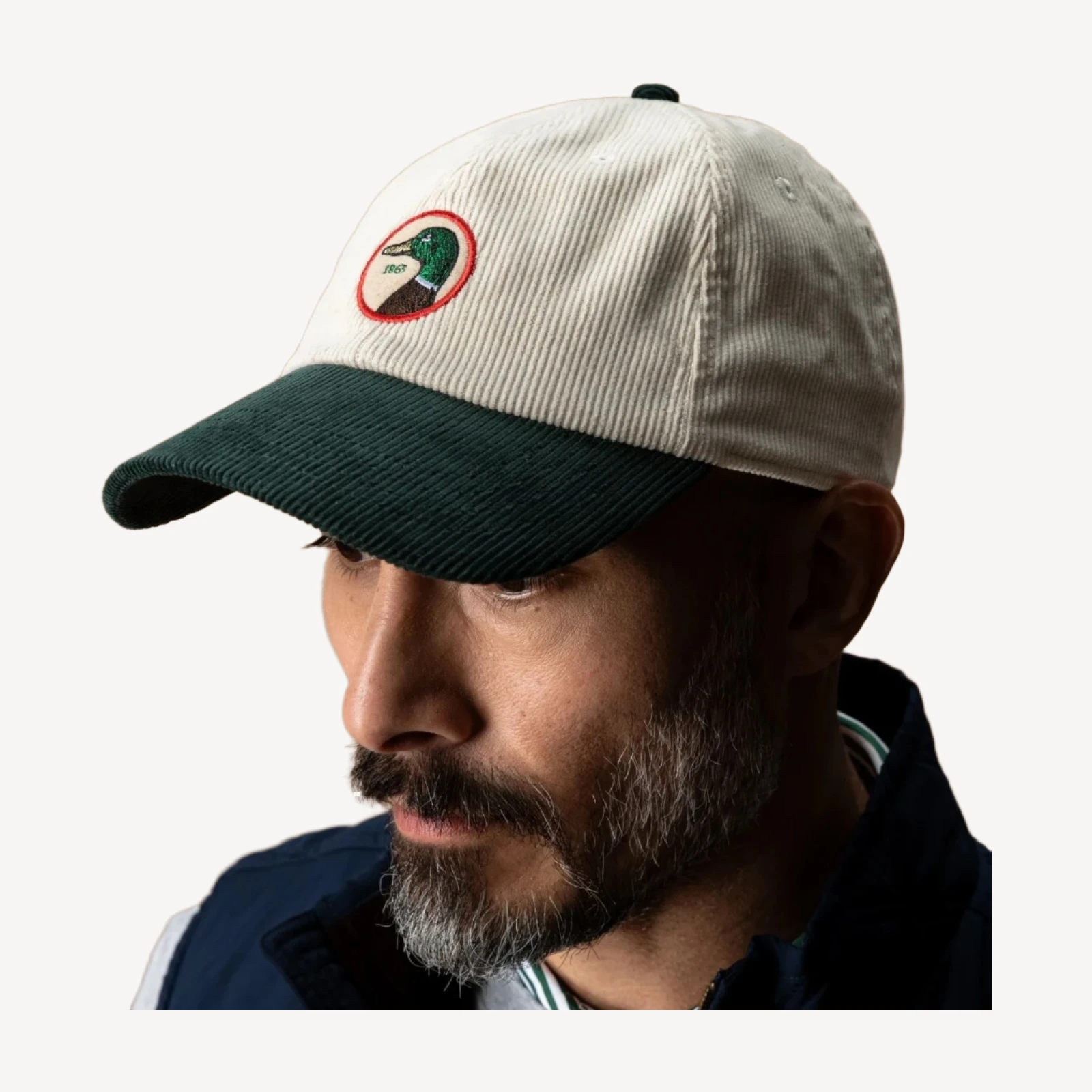 Circle Patch Twill Hat - Antique White