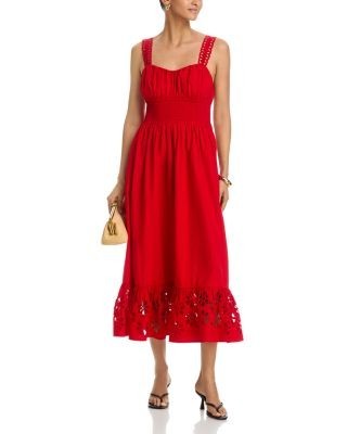Rails Moira Eyelet Trim Midi Dress