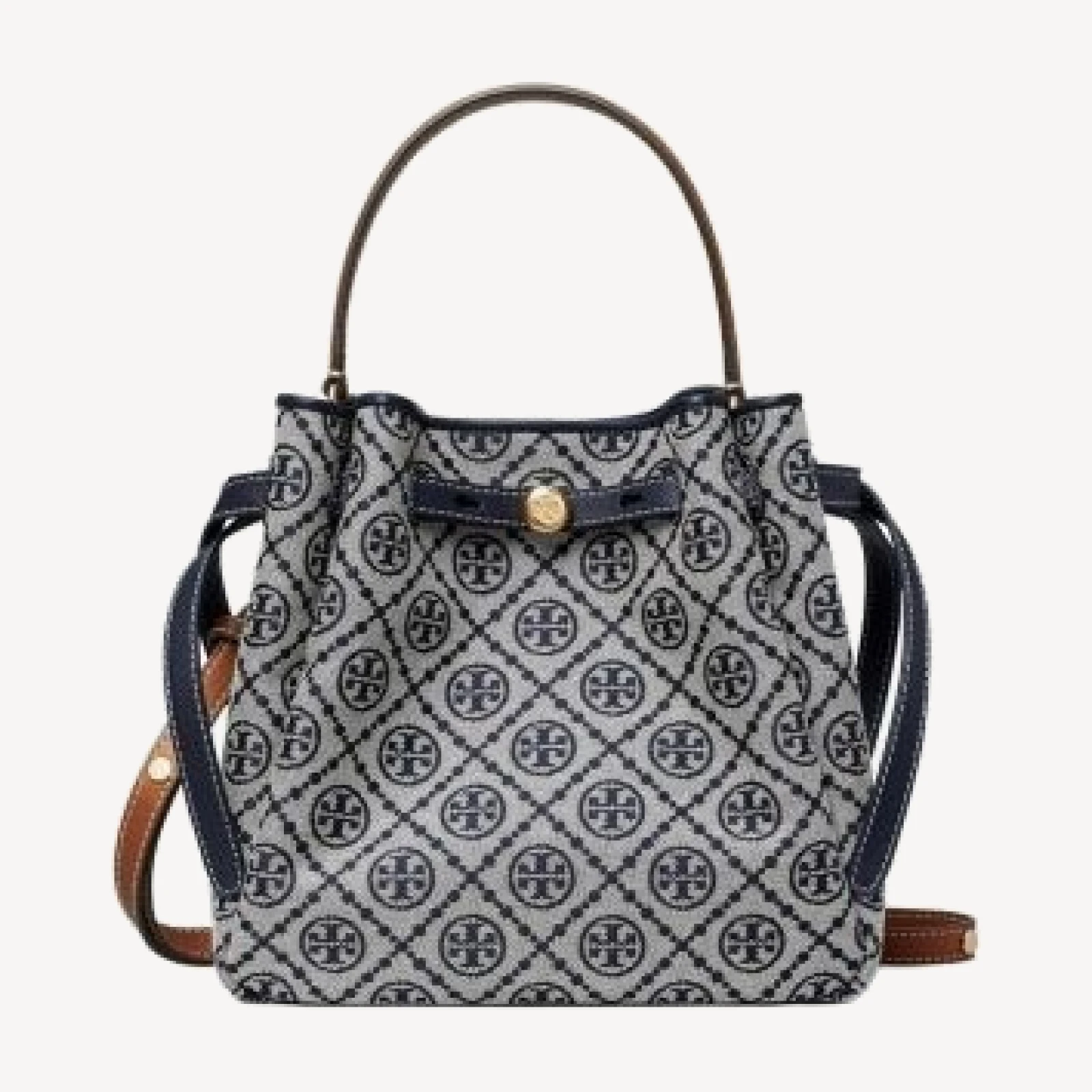 Tory Burch Romy T Monogram Bucket Bag