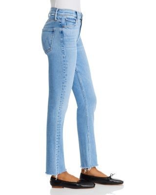 Mother Dazzler Mid Rise Ankle Fray Jeans in Blessing in Disguise
