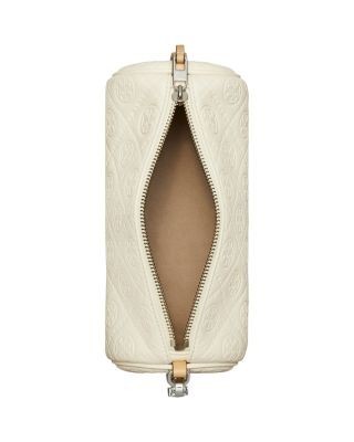 Tory Burch T Monogram Pebble Leather Cylinder Bag