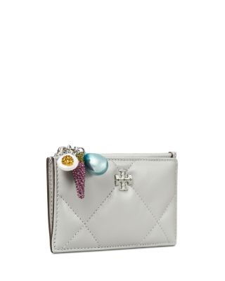 Tory Burch Kira Diamond Quilt Charm Leather Card Case