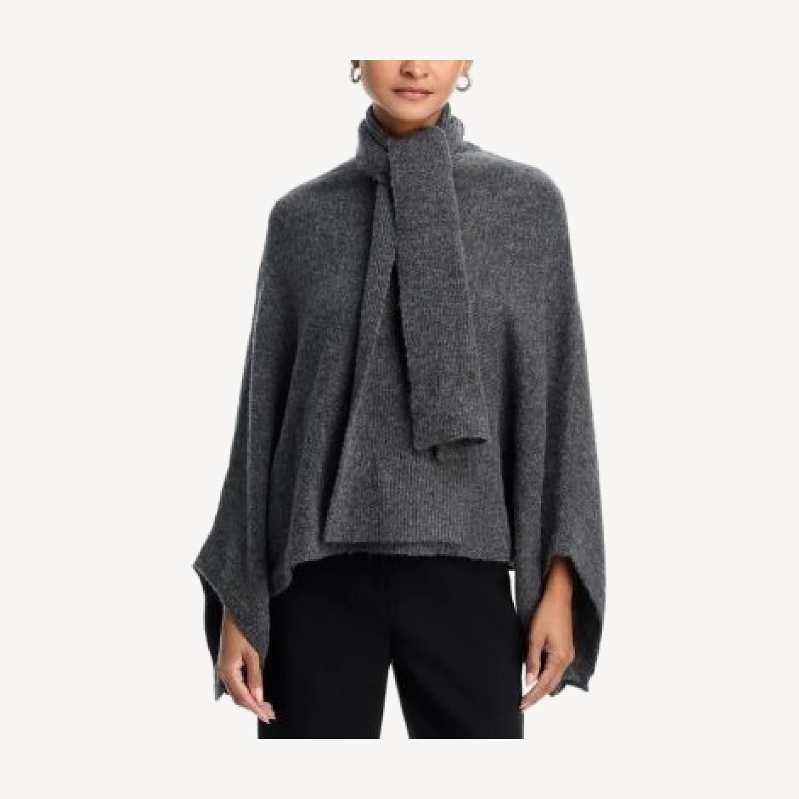 Aqua Cropped Poncho w/ Scarf - Exclusive