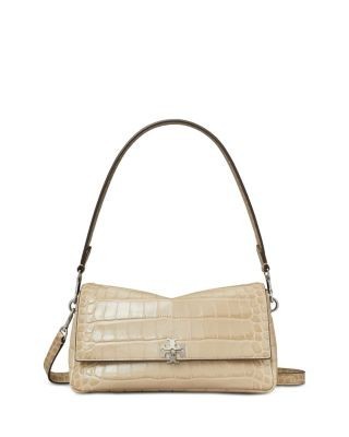 Tory Burch Charlie Embossed Croc Shoulder Bag