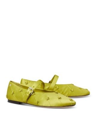 Tory Burch Women's Bunny Knot Silk Satin Mary Janes