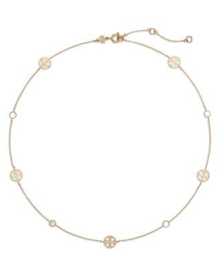 Tory Burch Icon Double T & Mother Of Pearl Collar Necklace, 16-18