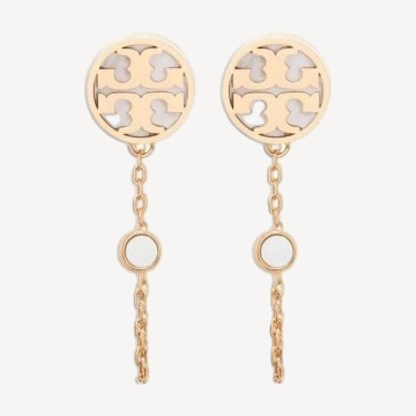 Tory Burch Icon Mother of Pearl Drop Earrings, 2.1L