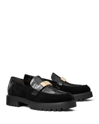 Tory Burch Women's LeeLee Embossed Leather & Suede Lug Loafers