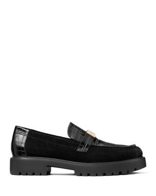 Tory Burch Women's LeeLee Embossed Leather & Suede Lug Loafers