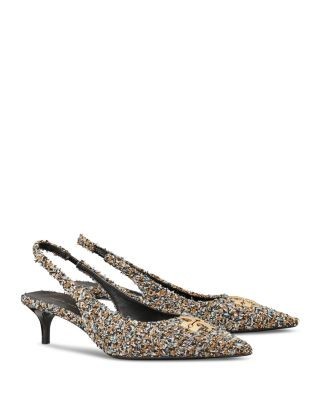 Tory Burch Women's Charlie 45 Tweed Slingback Pumps